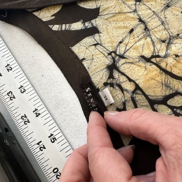 Senada Womens Brown Tropical Maxi Dress Shift Medium Sleeveless Pockets Batik - Picture 11 of 11